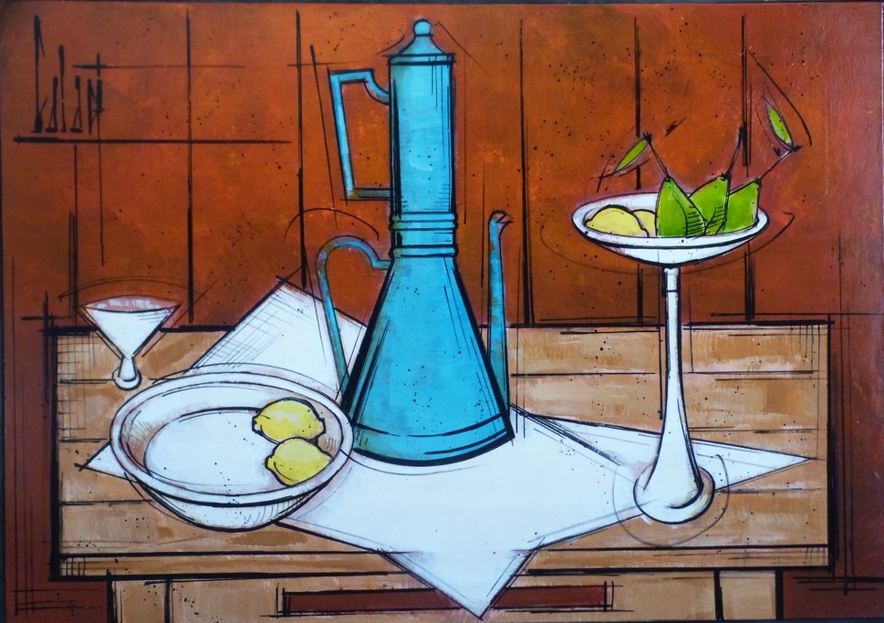 Cafetière bleue, 92 X 65 CM